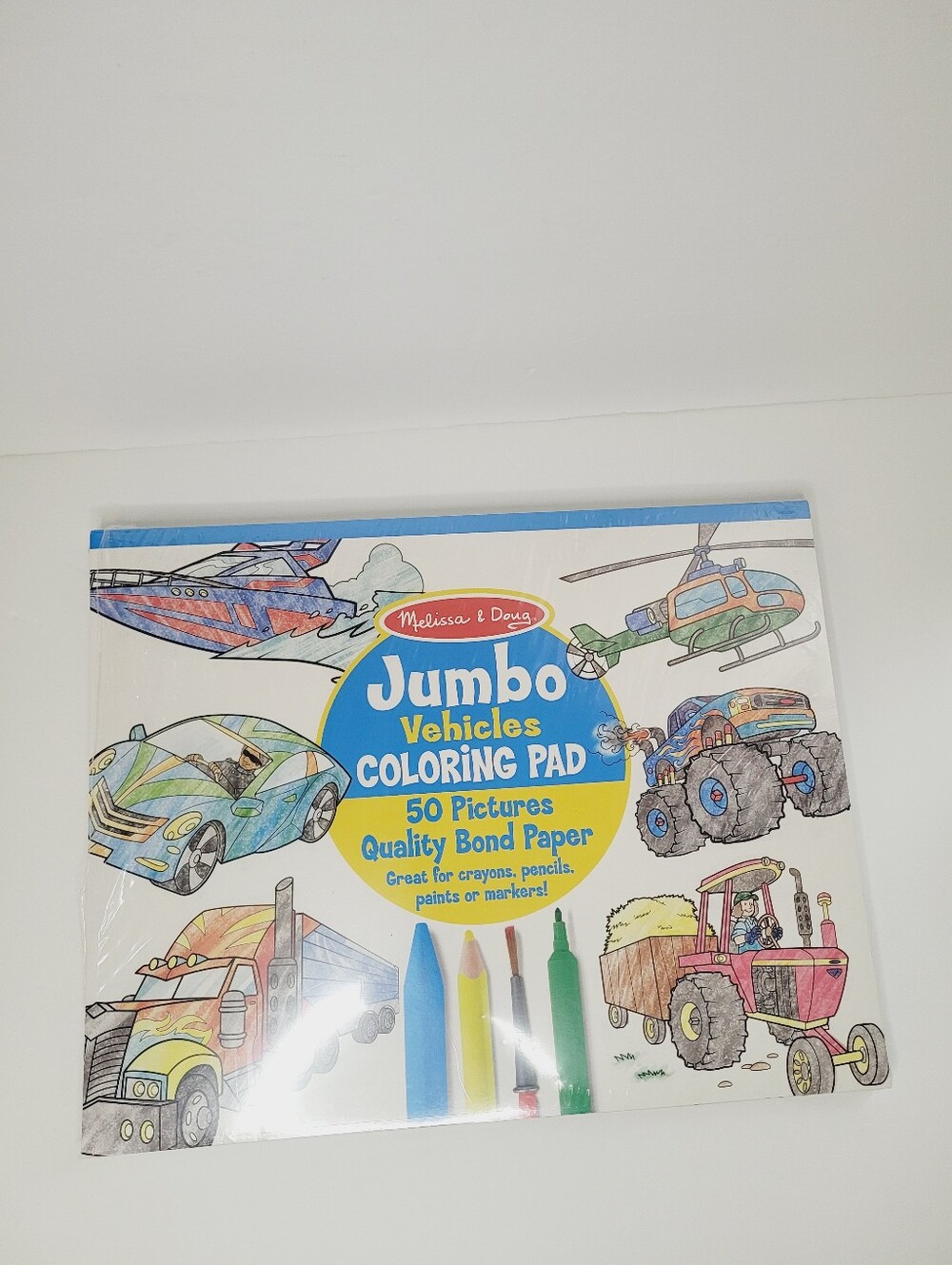 Melissa & Doug 2 PACK Jumbo ANIMAL and VEHICLE Coloring Pad Book Bond Paper NEW